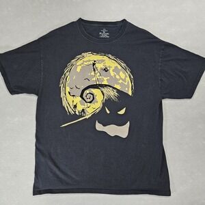Jack Skellington T Shirt Adult Large Black Graphic Nightmare Before Xmas Hilltop